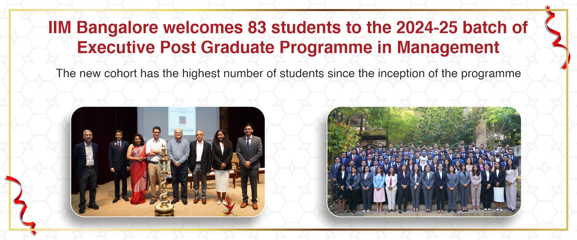 IIM Bangalore welcomes 83 students to the 2024-25 batch of Executive Post Graduate Programme in Management
