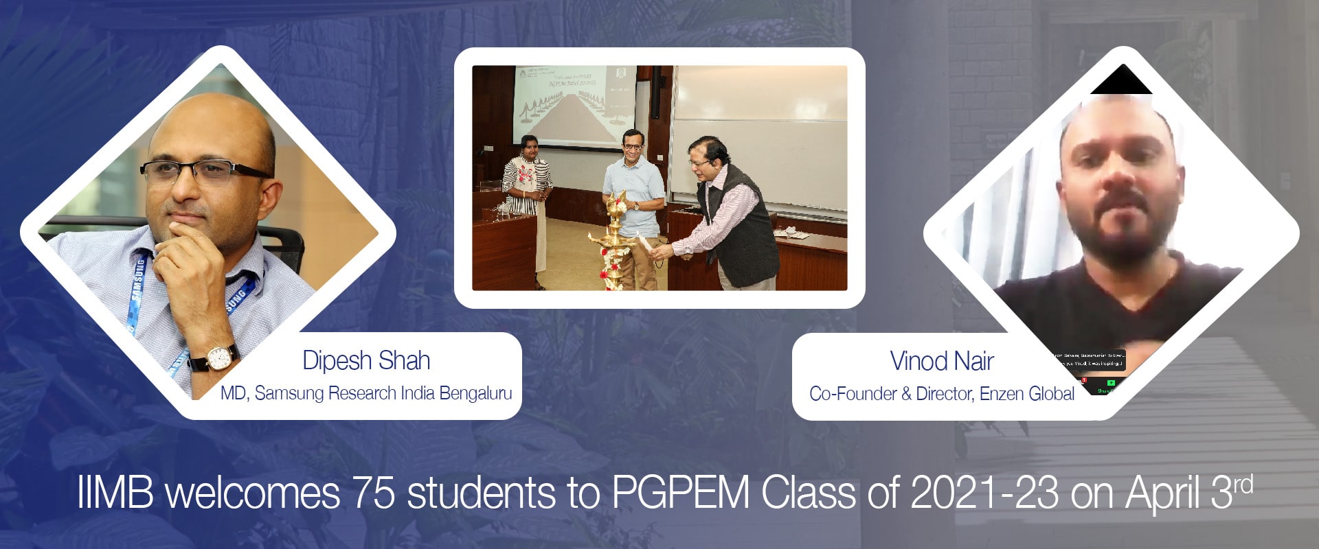 IIMB welcomes 75 students to PGPEM Class of 2021-23 on April 3rd