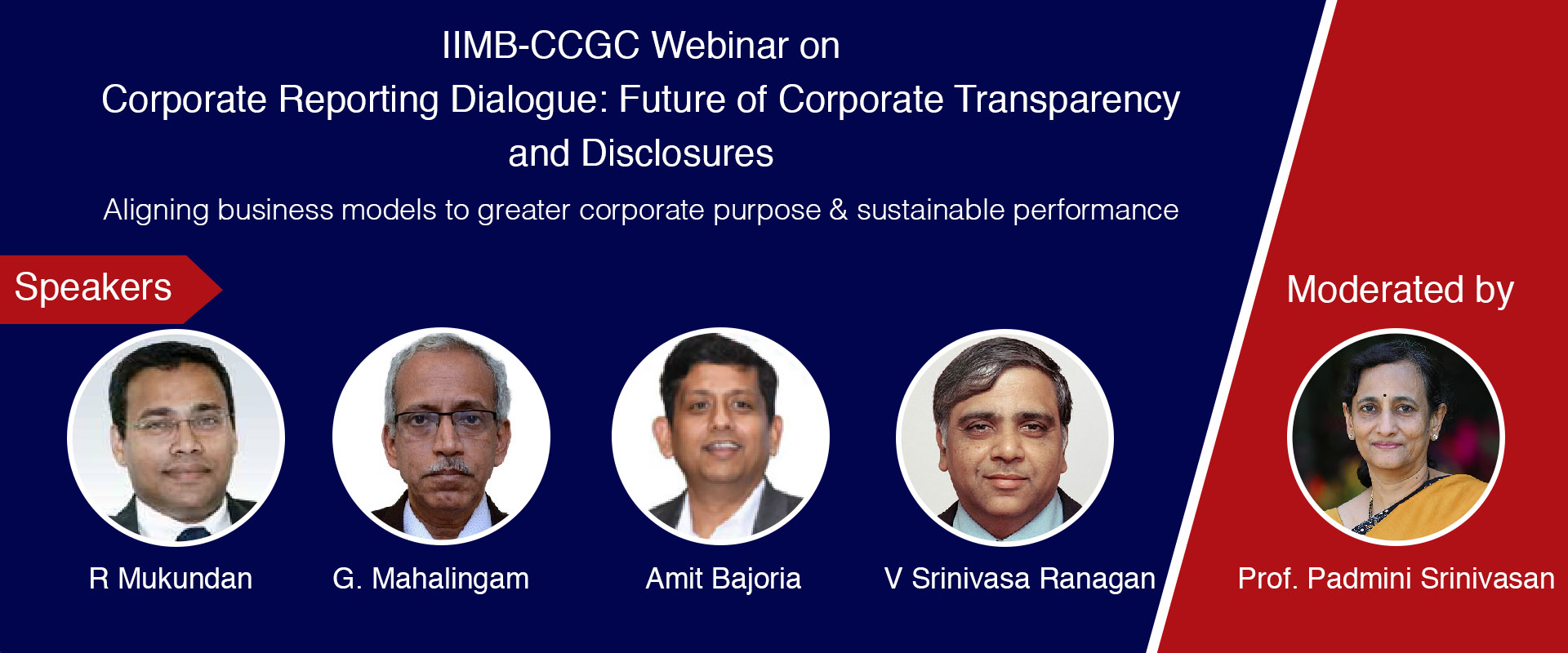 CCGC hosts webinar on Corporate Reporting Dialogue : Future of Corporate Transparency and Disclosures on 26th Aug 2021