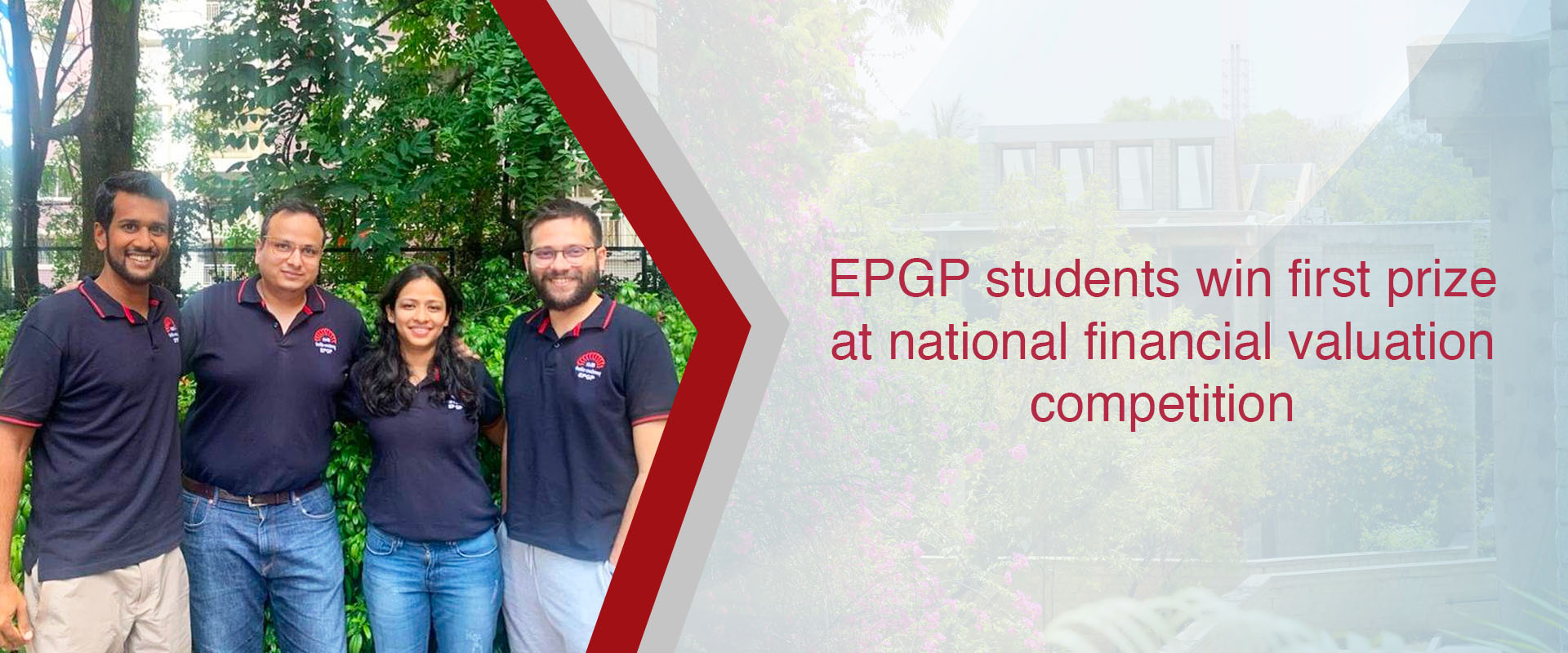 EPGP students win first prize at national financial valuation competition