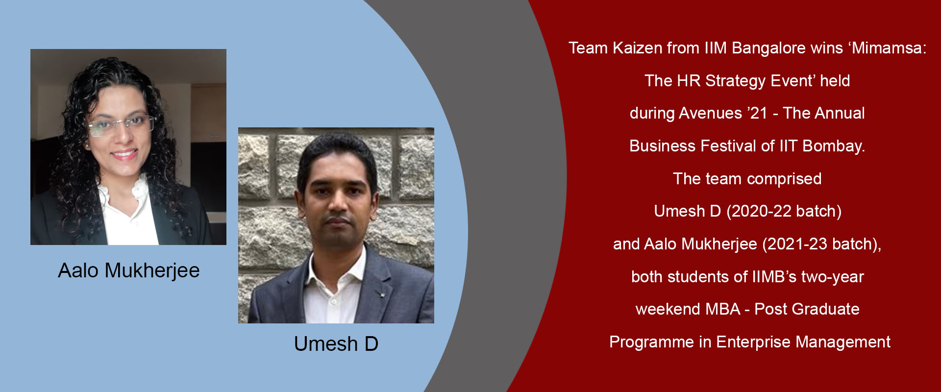 Team Kaizen from IIM Bangalore wins ‘Mimamsa: The HR Strategy Event’ held during Avenues ’21 - The Annual Business Festival of IIT Bombay