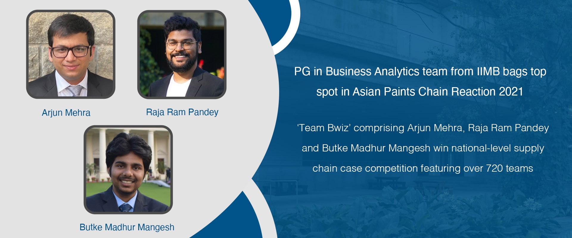 PG in Business Analytics team from IIMB bags top spot in Asian Paints Chain Reaction 2021