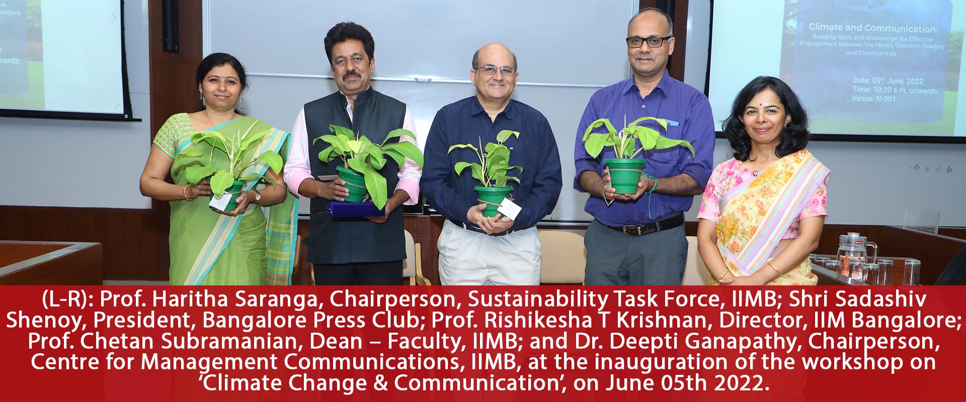 Centre for Management Communication at IIMB hosts a workshop on 5th June for media persons covering climate change