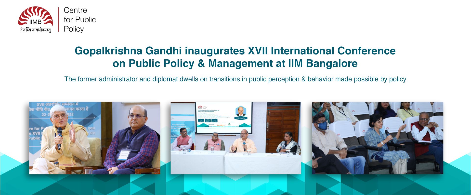 Gopalkrishna Gandhi inaugurates XVII International Conference on Public Policy & Management at IIM Bangalore