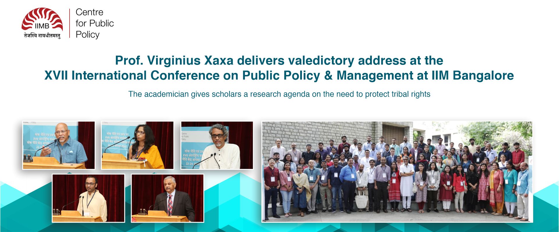 Prof. Virginius Xaxa delivers valedictory address at the XVII International Conference on Public Policy & Management at IIM Bangalore