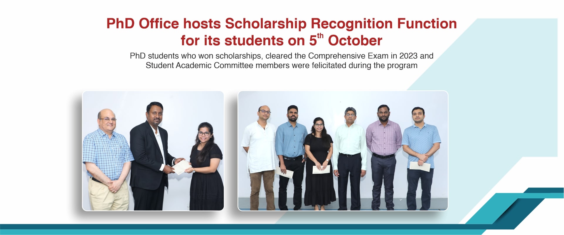 PhD Office hosts Scholarship Recognition Function for its students on 5th October