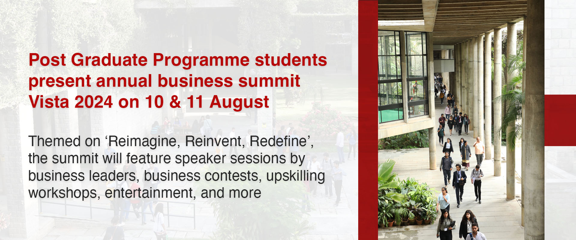 Post Graduate Programme students present annual business summit Vista 2024 on 10 & 11 August