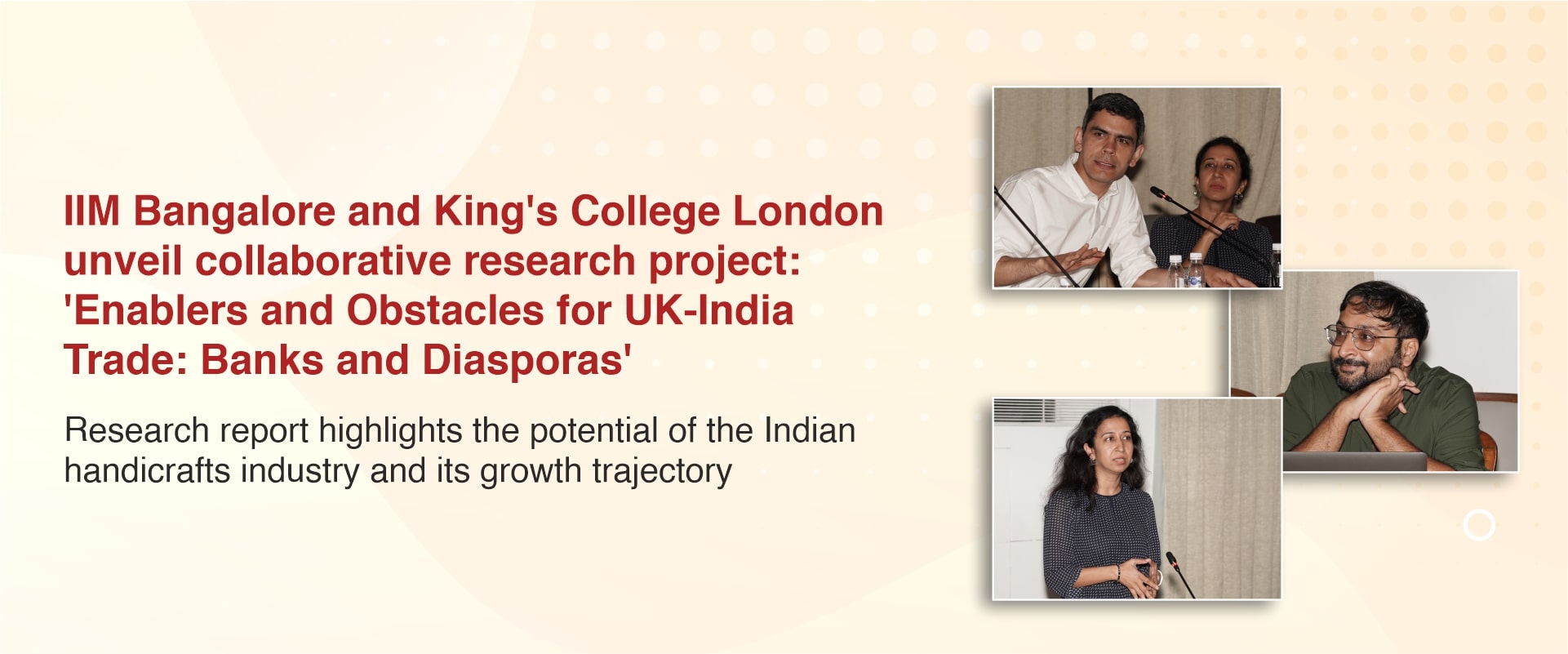 IIM Bangalore and King’s College London unveil collaborative research project: ‘Enablers and Obstacles for UK-India Trade: Banks and Diasporas’ 