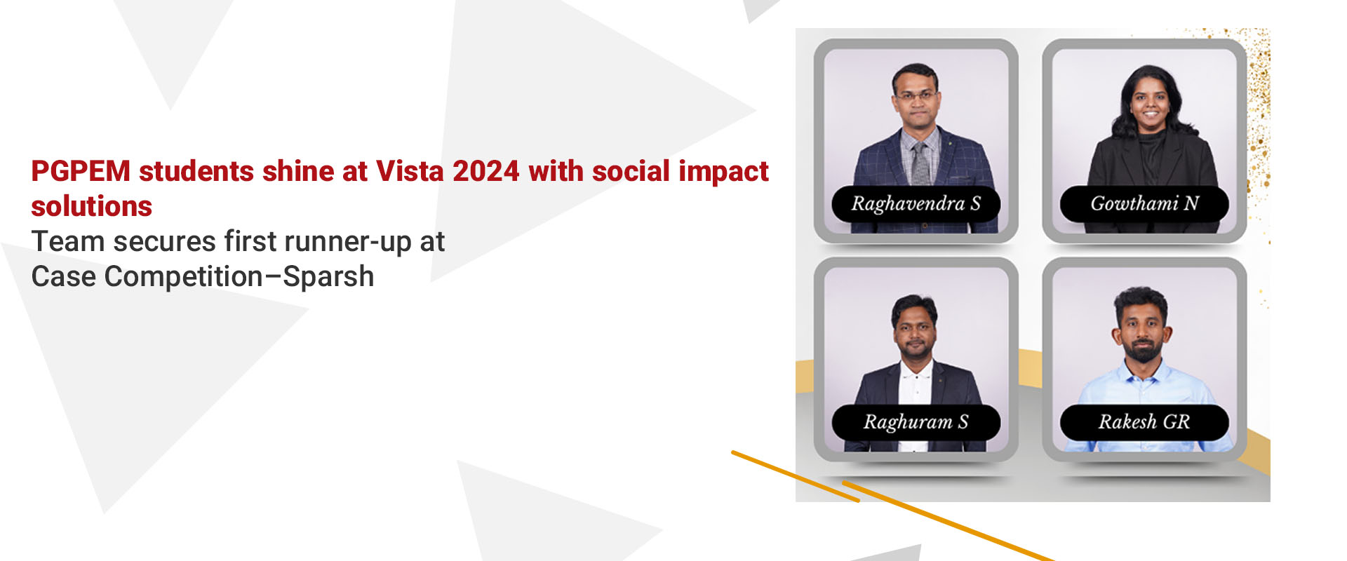 PGPEM students shine at Vista 2024 with social impact solutions