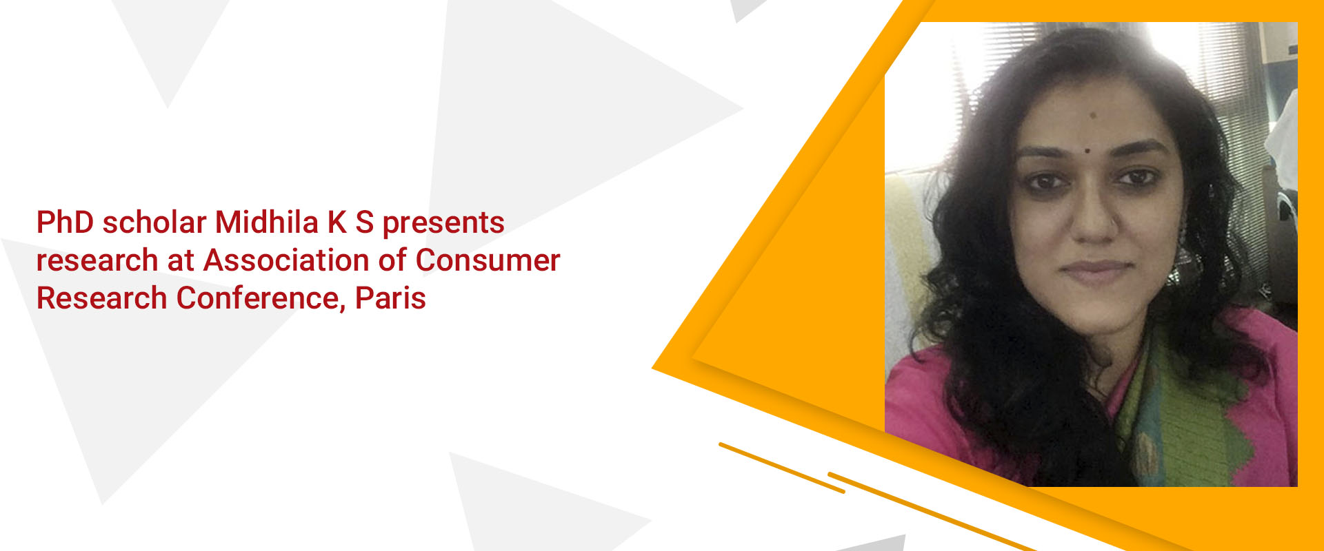 PhD scholar Midhila K S presents research at Association of Consumer Research Conference, Paris 