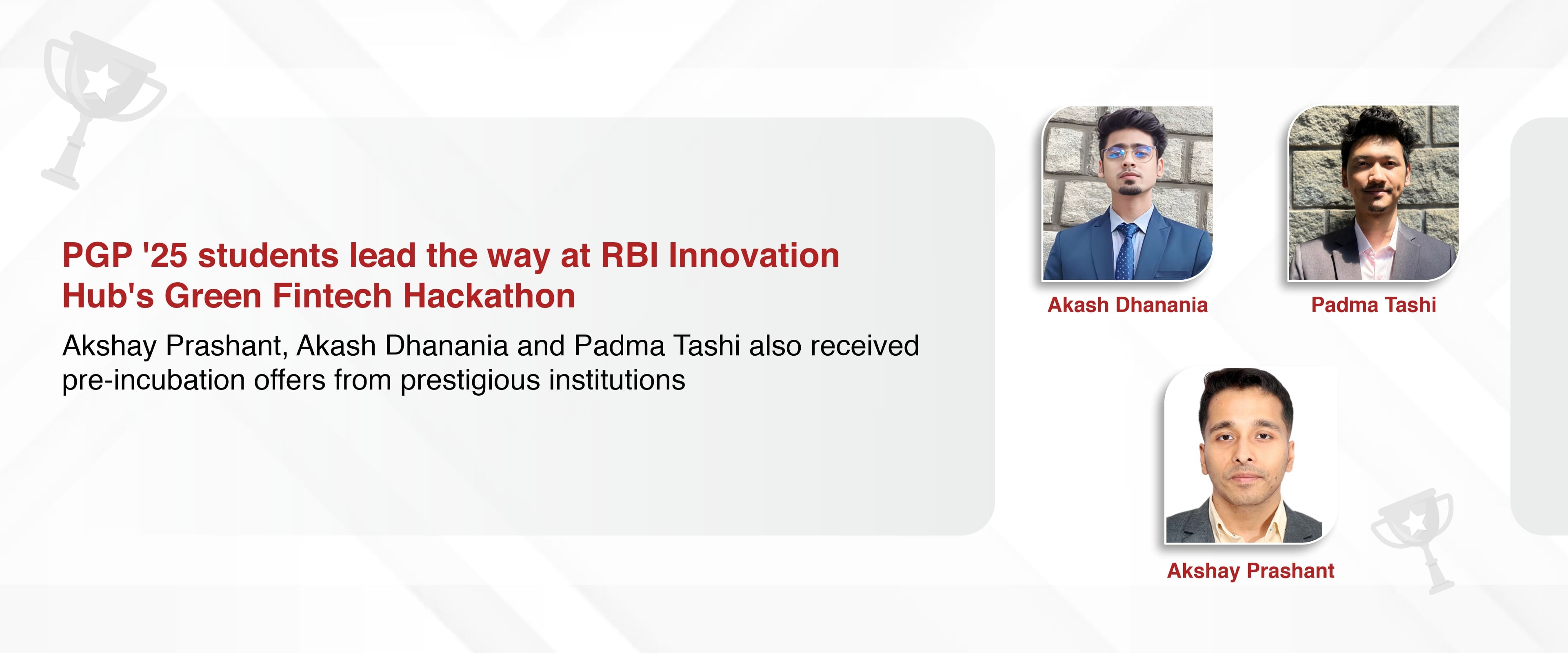 PGP ’25 students lead the way at RBI Innovation Hub’s Green Fintech Hackathon