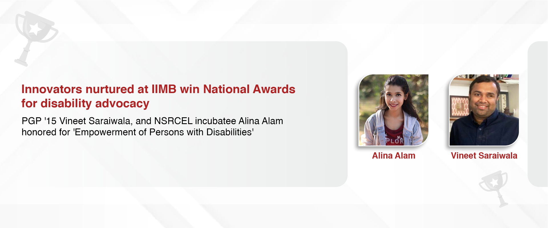 Innovators nurtured at IIMB win National Awards for disability advocacy 