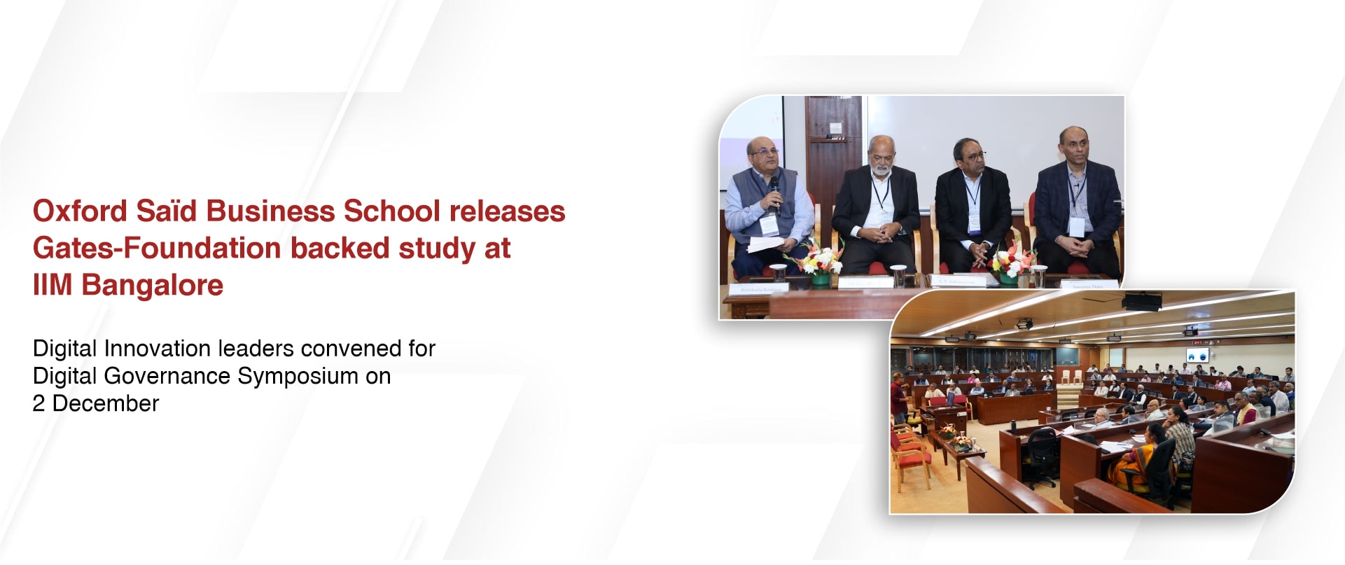 Oxford Saïd Business School releases Gates-Foundation backed study at IIM Bangalore 