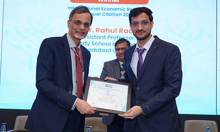 PhD Programme alumnus Dr. Rahul Rao awarded IERA Citation for ‘Essays on Misallocation’ thesis 