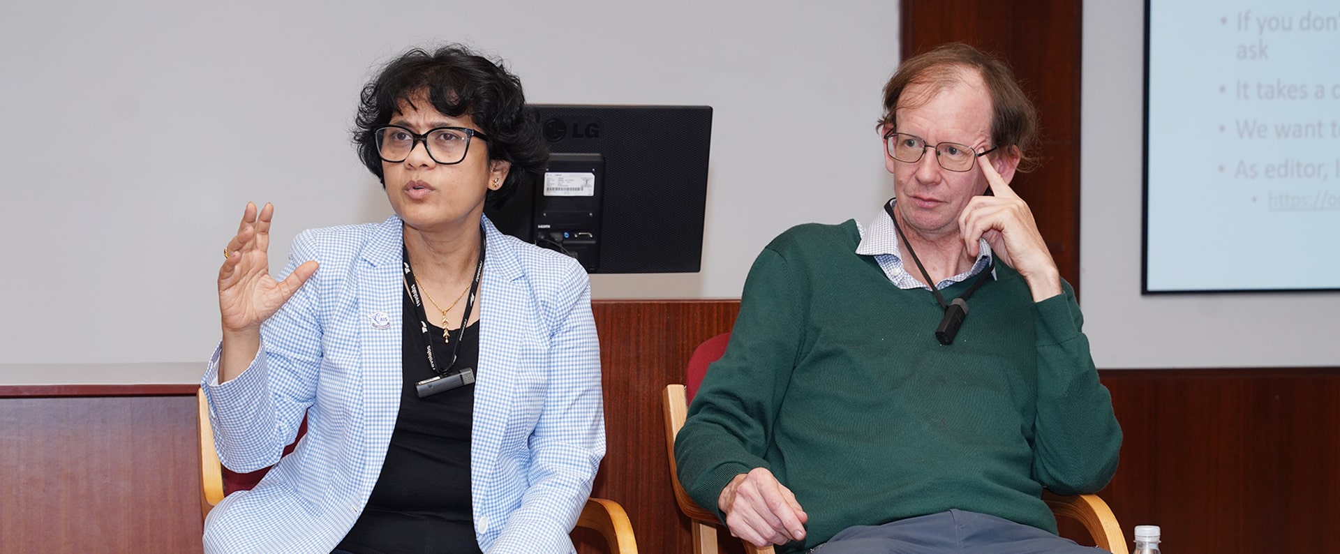 Prof. Monideepa Tarafdar from UMass Amherst and Prof. Robert M. Davison from City University of Hong Kong spoke