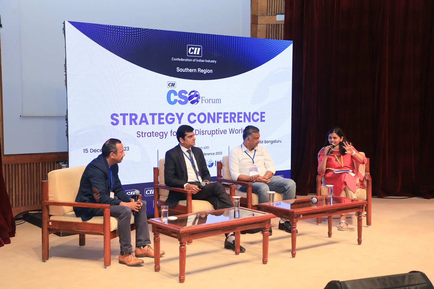 (L-R) Himanshu Chakrawarthi, CEO, Snapdeal and Stellaro Brands; Rajiv Jayaraman, Founder-CEO, Knolskape; Kumaran Anandan, CTO, Tiny Magiq and Ramya Mohan, CSO, Cyient, at the panel discussion on ‘Turbocharging Technology and Digital Disruption’.