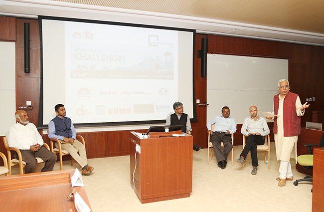 Dr. Jagan Shah, Director, NIUA, delivers the keynote address at Urban Venture Challenge 2016