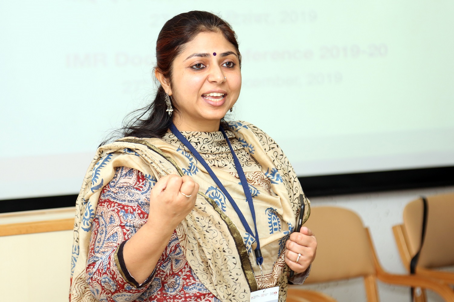 Prof. Pearl Malhotra, faculty from the OB&HRM area at IIMB, during the conference.