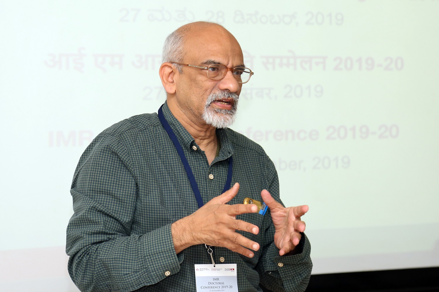 Prof. G Raghuram, Director, IIMB, gives the inaugural speech during the conference.